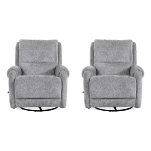 Pemberly Row Shadowplay Manual Swivel Glider Recliner Two Pack