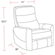 Pemberly Row Haze Power Lift Recliner Articulating Headrest Two Pack