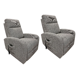 Pemberly Row Natural Beauty Grey Power Lift Recliner Two Pack