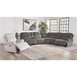Pemberly Row Airy Midnight 6 Piece Power Reclining Sectional