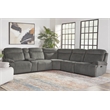 Pemberly Row Airy Midnight 6 Piece Power Reclining Sectional