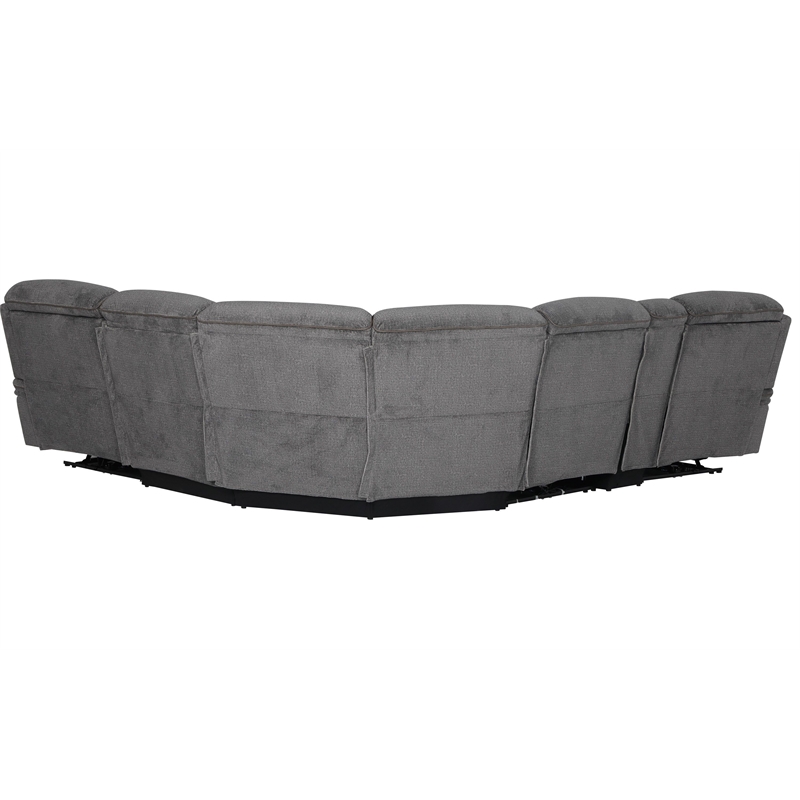 Pemberly Row Airy Midnight 6 Piece Power Reclining Sectional