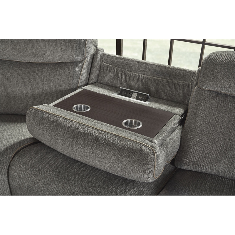 Pemberly Row Airy Midnight 6 Piece Power Reclining Sectional