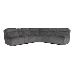 Pemberly Row Airy Midnight 6 Piece Power Reclining Sectional