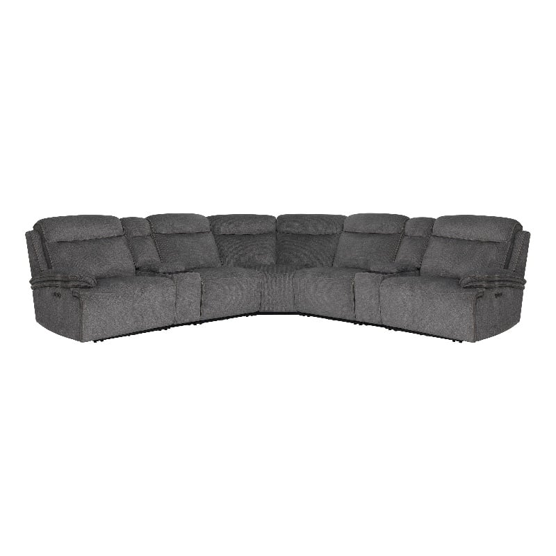 Pemberly Row Airy Midnight 7 Piece Power Reclining Sectional