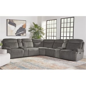 Pemberly Row Airy Midnight 7 Piece Power Reclining Sectional