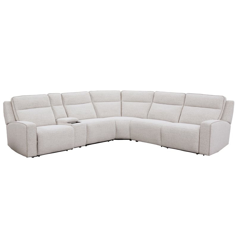 Pemberly Row Fluffy River Rock 6 Piece Power Reclining Sectional