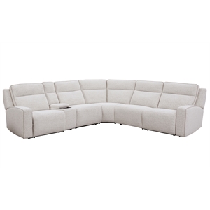 Pemberly Row Fluffy River Rock 6 Piece Power Reclining Sectional
