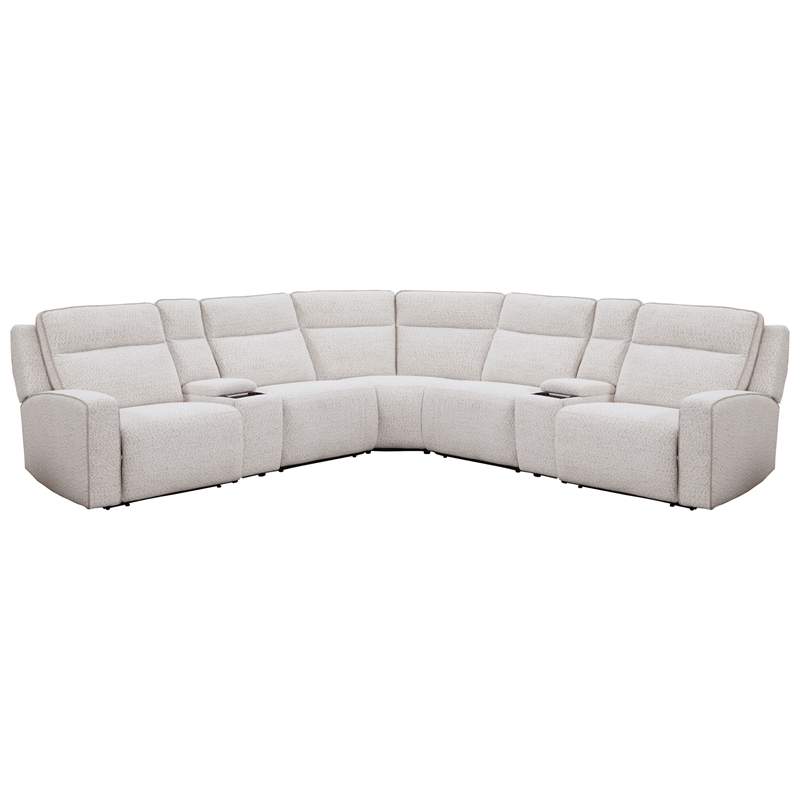 Pemberly Row Fluffy River Rock 7 Piece Power Reclining Sectional