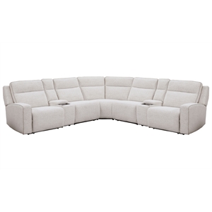 Pemberly Row Fluffy River Rock 7 Piece Power Reclining Sectional