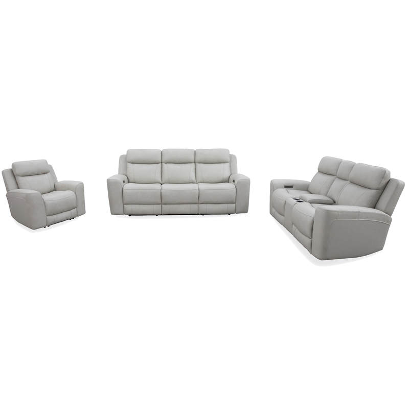 Pemberly Row Stone Power Reclining Sofa Loveseat and Recliner