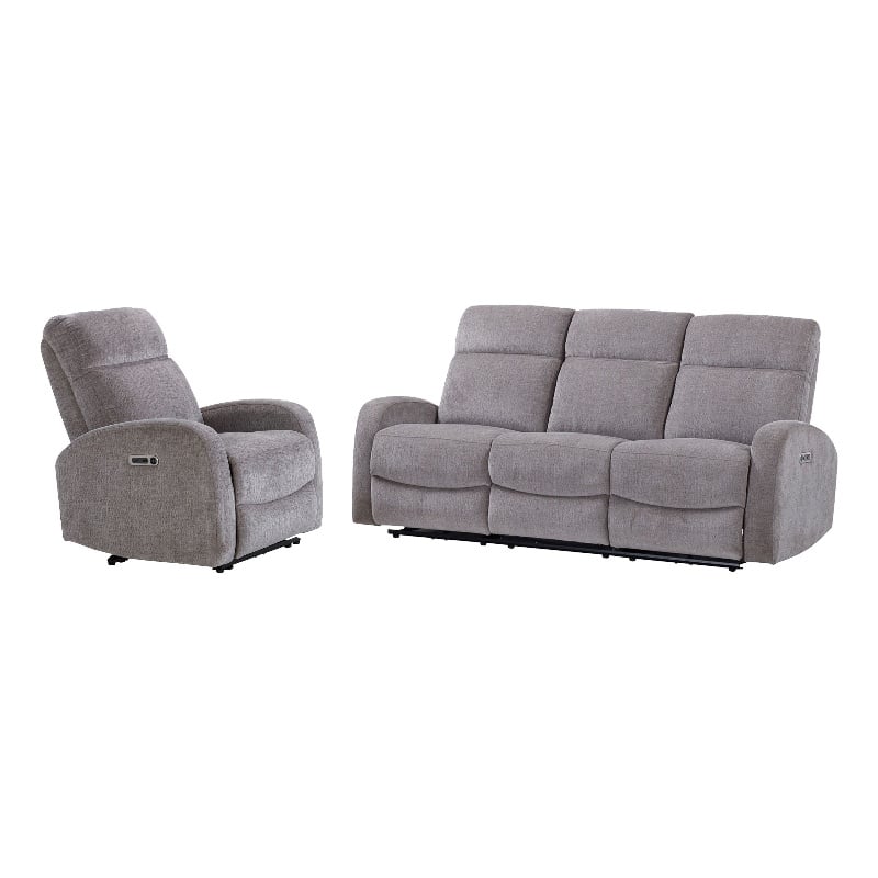 Pemberly Row Whiskers Nature Power Reclining Sofa and Recliner
