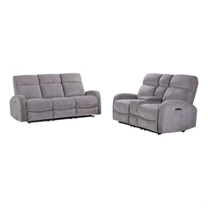 Pemberly Row Whiskers Nature Power Reclining Sofa and Loveseat