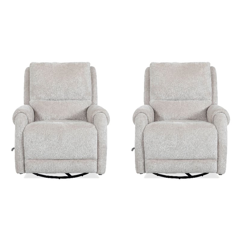 Pemberly Row Ecru Mist Manual Swivel Glider Recliner Two Pack