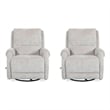 Pemberly Row Ecru Mist Manual Swivel Glider Recliner Two Pack
