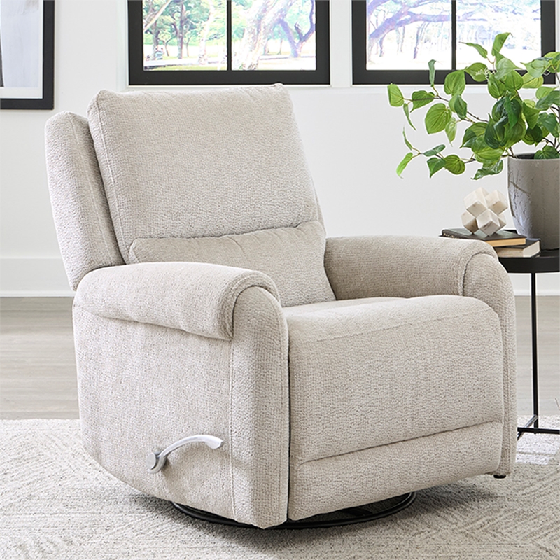 Pemberly Row Ecru Mist Manual Swivel Glider Recliner Two Pack