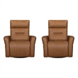 Pemberly Row Vintage Caramel Power Swivel Glider Recliner Two Pack