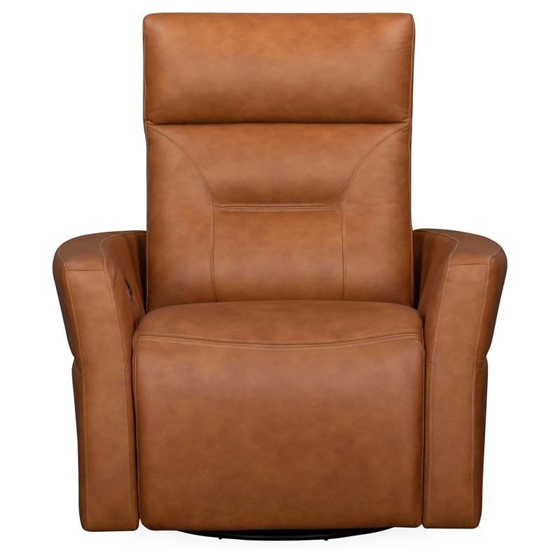 Pemberly Row Vintage Caramel Power Swivel Glider Recliner Two Pack