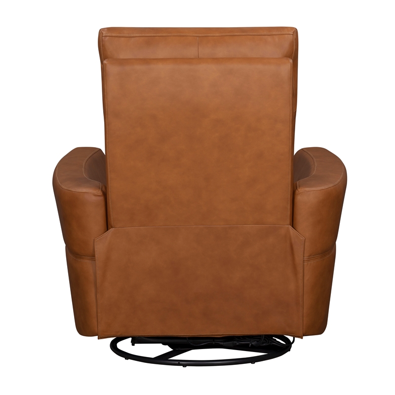 Pemberly Row Vintage Caramel Power Swivel Glider Recliner Two Pack