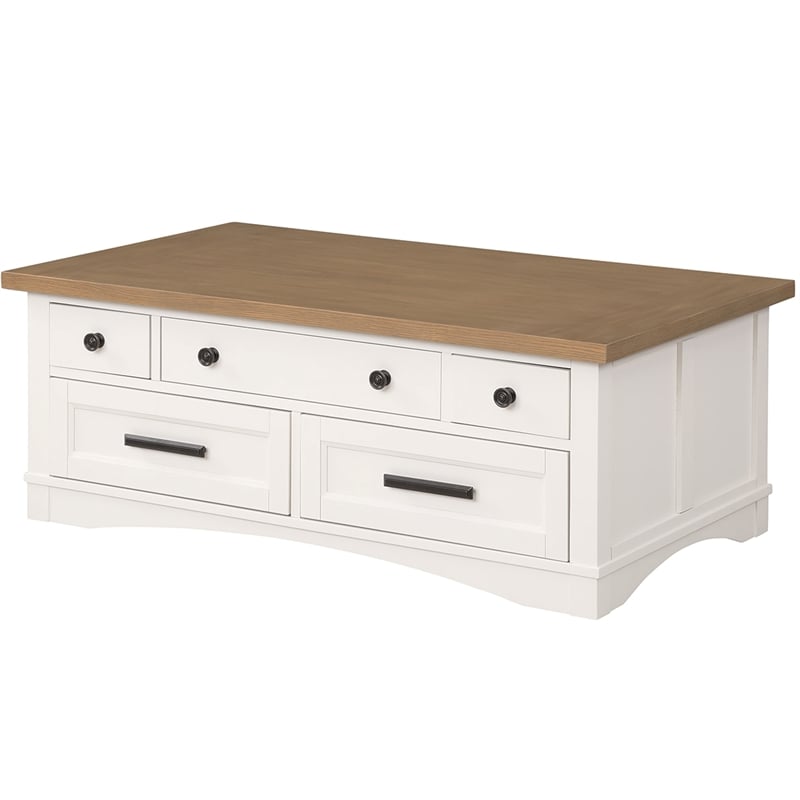 Pemberly Row Cotton Lift Top Cocktail Table with 2 End Tables