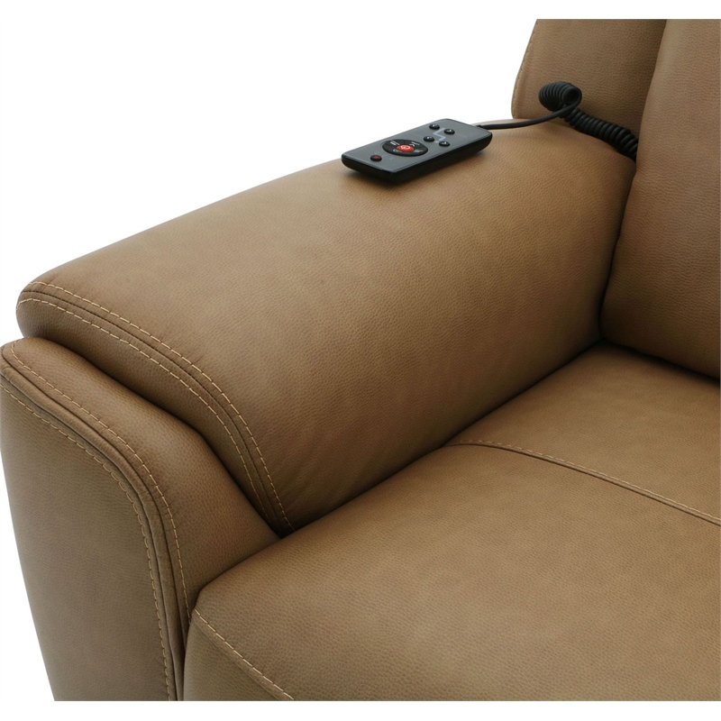 Pemberly Row Cashew Power Zero Gravity Recliner with Heat & Massage