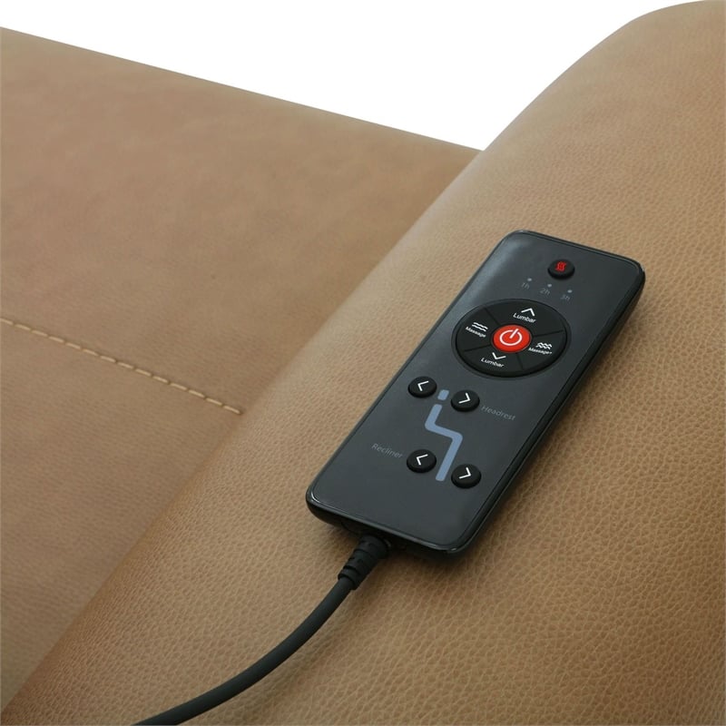 Pemberly Row Cashew Power Zero Gravity Recliner with Heat & Massage