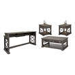 Pemberly Row Smokey Grey Cocktail with 2 End Tables and Console Table