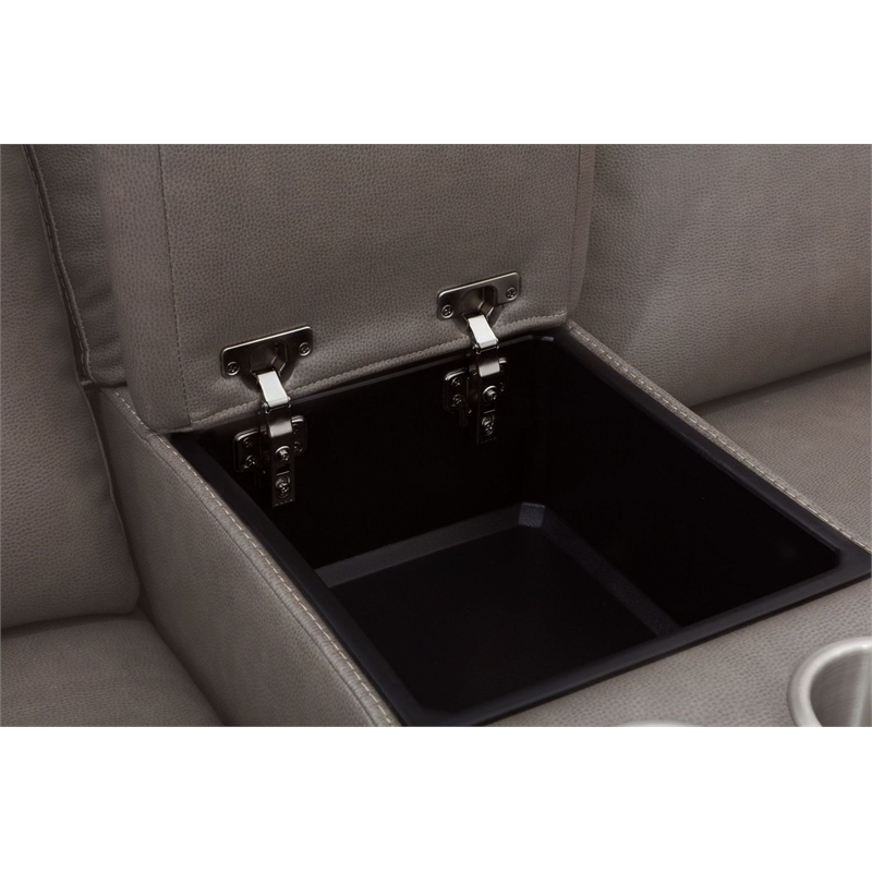 Pemberly Row Dark Granite 7 Piece Modular Power Reclining Sectional