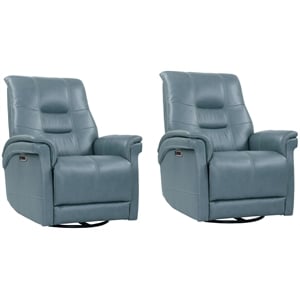 Pemberly Row Azure Cordless Power Swivel Glider Recliner 2 Pack