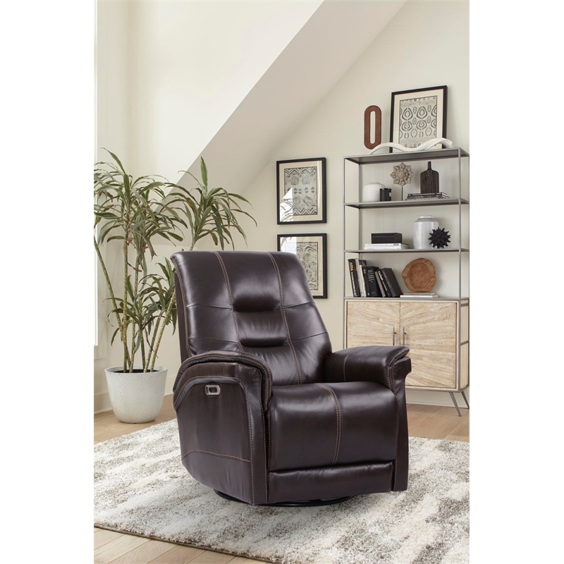 Pemberly Row Coffee Cordless Power Swivel Glider Recliner 2Pack