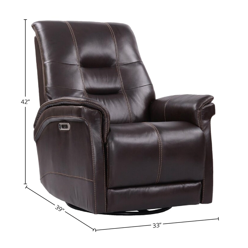 Pemberly Row Coffee Cordless Power Swivel Glider Recliner 2Pack