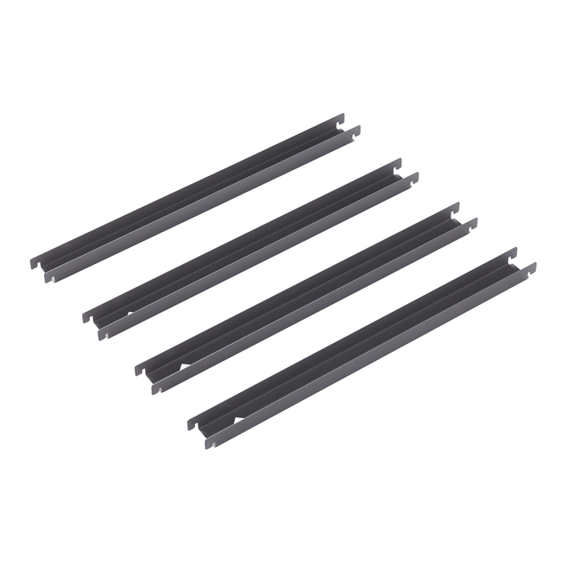 Pemberly Row Lateral Front to Back Metal Rail Kit 4-pack Platinum Gray
