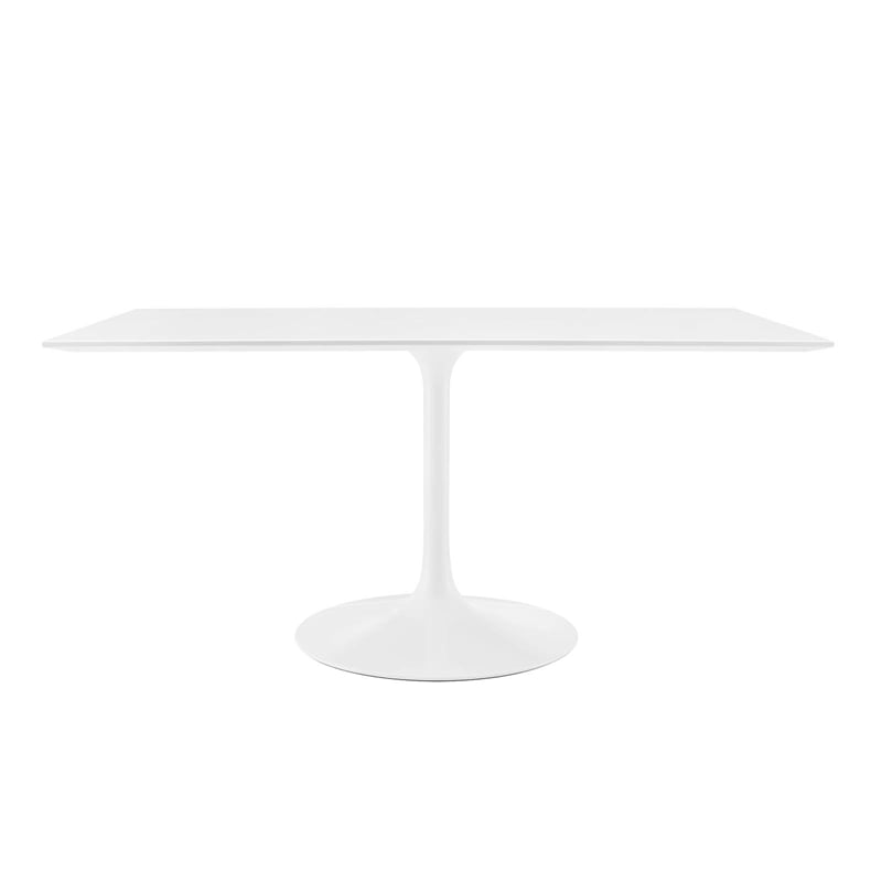 Pemberly Row Rectangle Modern Wood Top Dining Table in White
