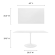 Pemberly Row Rectangle Modern Wood Top Dining Table in White