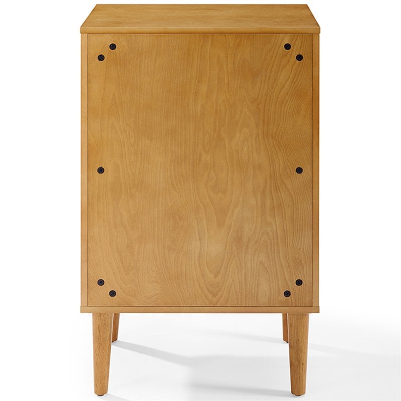 Pemberly Row Contemporary Wood Record Player Stand in Acorn Brown