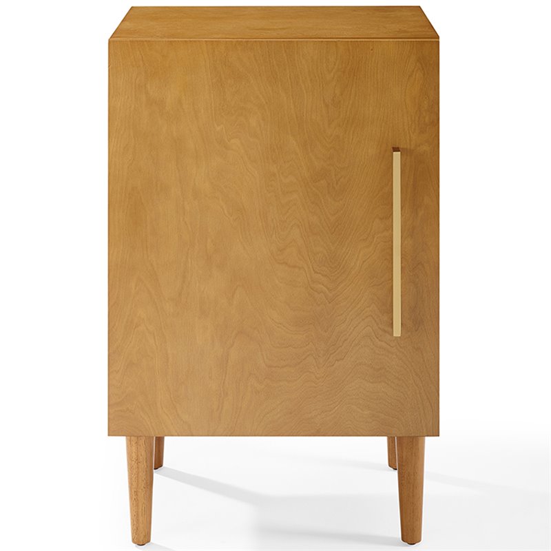 Pemberly Row Contemporary Wood Record Player Stand in Acorn Brown