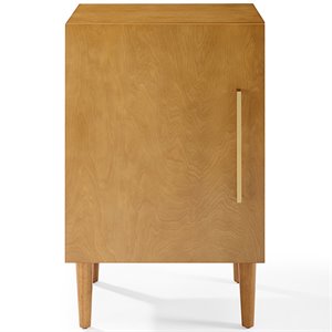 Pemberly Row Contemporary Wood Record Player Stand in Acorn Brown