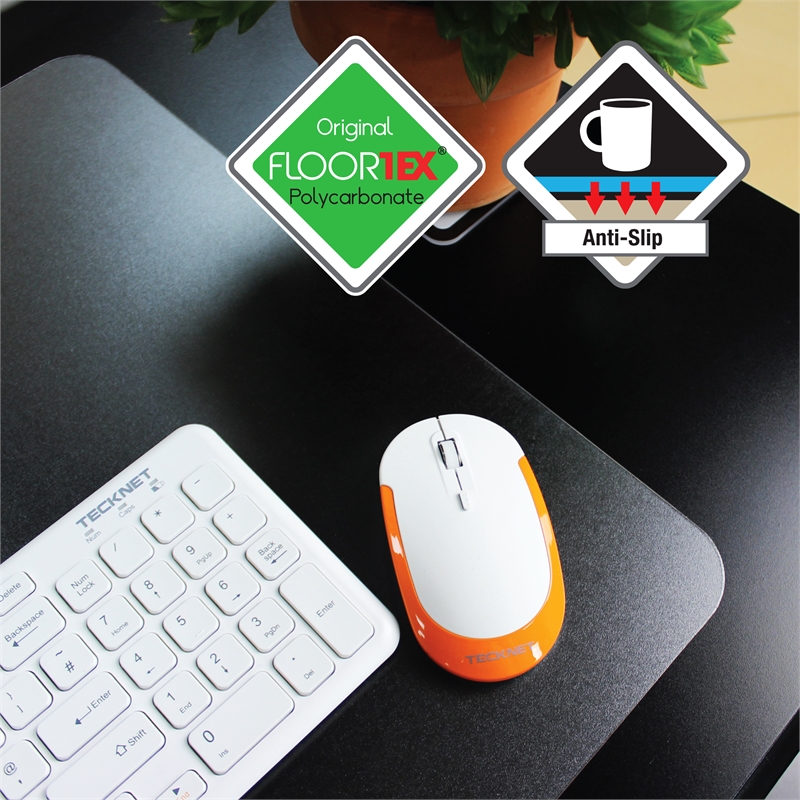 Pemberly Row Pack of 2 Clear Polycarbonate Desk Pads - 19