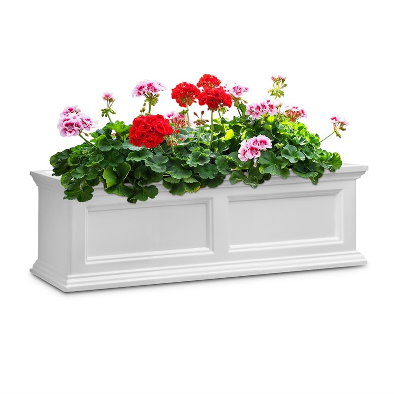 Pemberly Row 3ft Traditional Plastic Window Box in White Finish