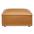 Pemberly Row Modern Upholstered Faux Leather Ottoman in Tan Finish