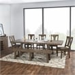 Pemberly Row Transitional Reclaimed Pine Bench in Weathered Brown