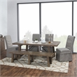 Pemberly Row Transitional Reclaimed Pine Bench in Weathered Brown