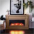 Pemberly Row Wide Mantel with Linear Electric Fireplace in Walnut