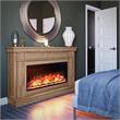 Pemberly Row Wide Mantel with Linear Electric Fireplace in Walnut