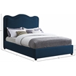 Pemberly Row Mid-Century Navy Linen Textured Fabric Full Bed