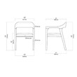 Pemberly Row Mid-Century Dining Arm Chair Chestnut Wire-Brush