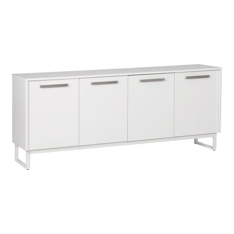 Pemberly Row 4-Shelf Contemporary Particle Board/Wood Credenza in White
