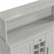 Pemberly Row 47 in. Grey Buffet Bar Cabinet Wine Rack w/ Wood Pattern Countertop