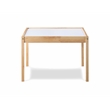Pemberly Row 3-Piece Wood Dry Erase Kids Table & Chair Set in Natural