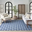 Pemberly Row 6' x 9' Blue Fabric Tropical Area Rug (6' x 9')